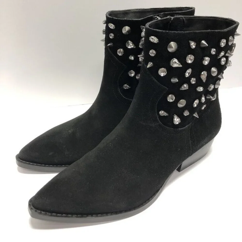 Sam Edelman Women’s Avril, Black Suede Booties, Size 6M